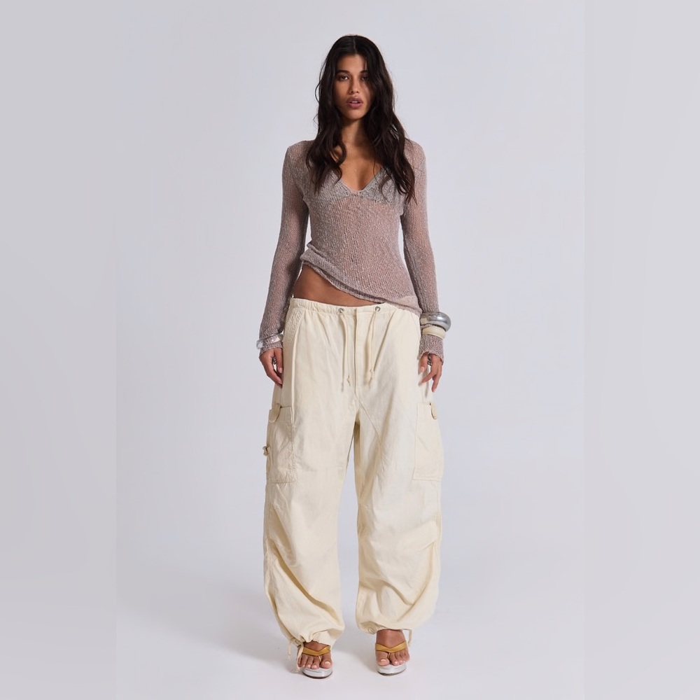 Jaded London Cream Cargo Pants